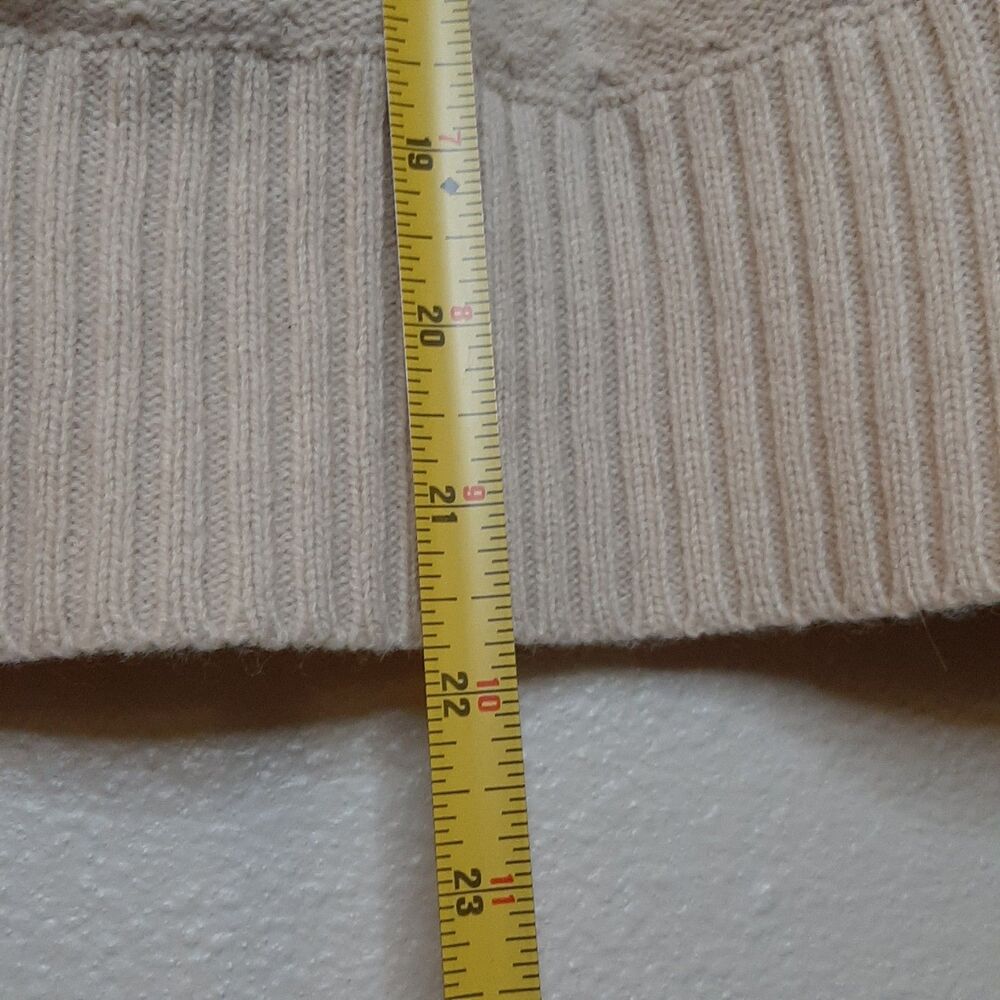 Flavio Castellani Sweater Beige Women Size L / 44 Wool Cashmere Blend Faux Wrap - Picture 2 of 12